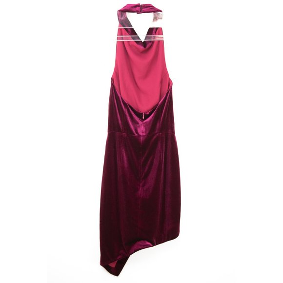 Elliatt Velvet Camo Dress Mini Cocktail Hi Low Sleeveless Burgundy Size XS - Picture 3 of 8